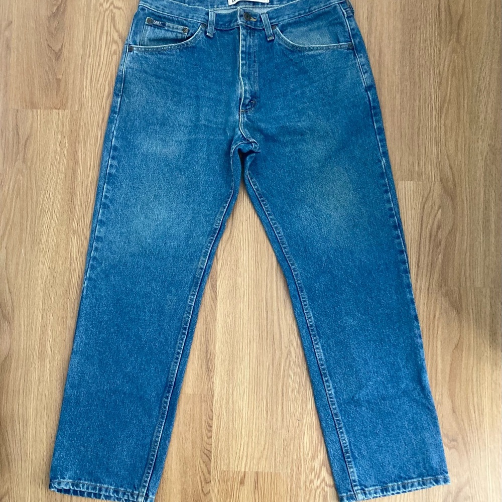 💕 Lee Men’s 100% Cotton Regular Fit Straight Leg Jeans Size 34x30 💕 - Picture 2 of 8